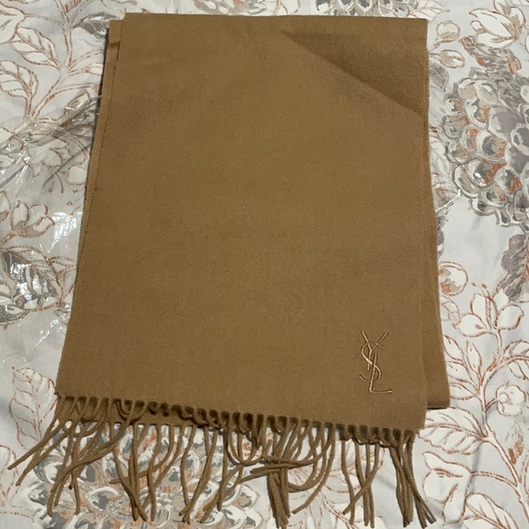 New YSL Saint Laurent logo wool scarf - Picture 2 of 6